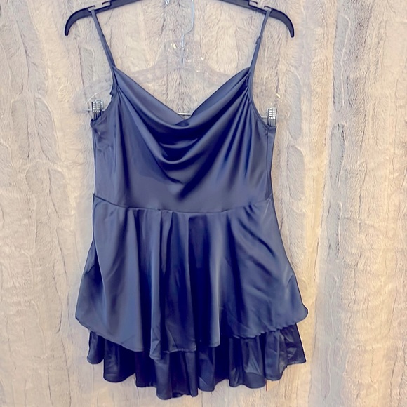 Cowl Neck Satin Layered Romper - XL - Picture 2 of 6